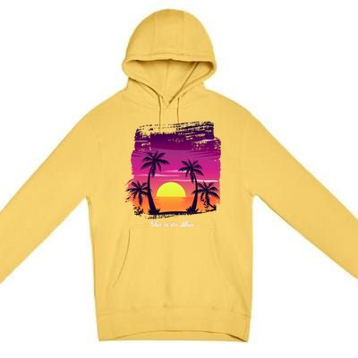 Vintage Sunset Fun In The Sun Summer Beach Funny Gift Premium Pullover Hoodie