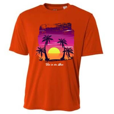 Vintage Sunset Fun In The Sun Summer Beach Funny Gift Cooling Performance Crew T-Shirt