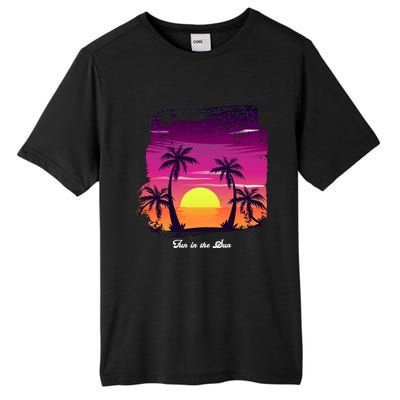 Vintage Sunset Fun In The Sun Summer Beach Funny Gift Tall Fusion ChromaSoft Performance T-Shirt