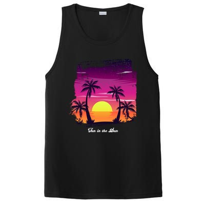 Vintage Sunset Fun In The Sun Summer Beach Funny Gift PosiCharge Competitor Tank