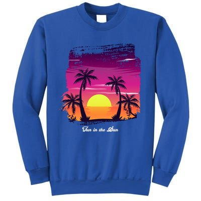 Vintage Sunset Fun In The Sun Summer Beach Funny Gift Sweatshirt