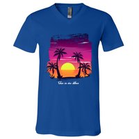 Vintage Sunset Fun In The Sun Summer Beach Funny Gift V-Neck T-Shirt