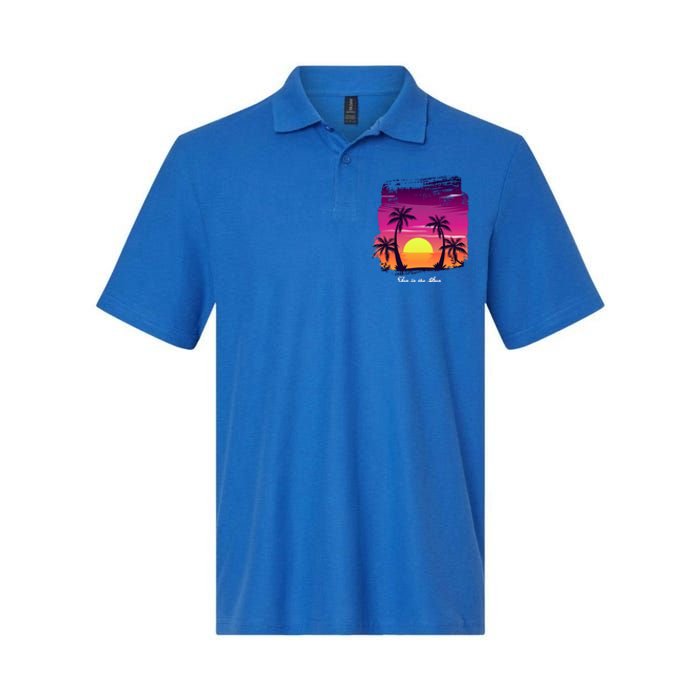 Vintage Sunset Fun In The Sun Summer Beach Funny Gift Softstyle Adult Sport Polo