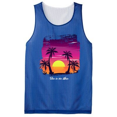 Vintage Sunset Fun In The Sun Summer Beach Funny Gift Mesh Reversible Basketball Jersey Tank