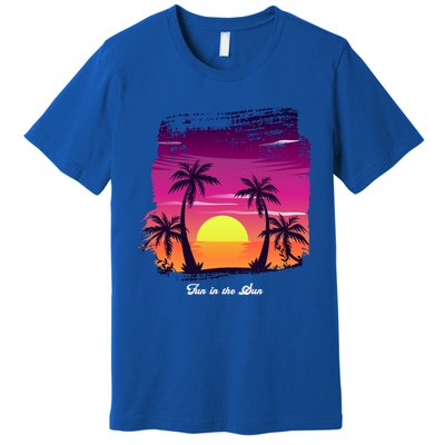 Vintage Sunset Fun In The Sun Summer Beach Funny Gift Premium T-Shirt