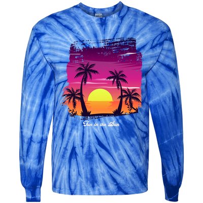 Vintage Sunset Fun In The Sun Summer Beach Funny Gift Tie-Dye Long Sleeve Shirt