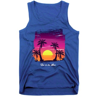 Vintage Sunset Fun In The Sun Summer Beach Funny Gift Tank Top