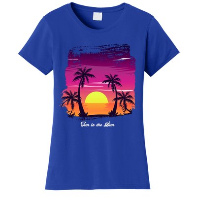 Vintage Sunset Fun In The Sun Summer Beach Funny Gift Women's T-Shirt