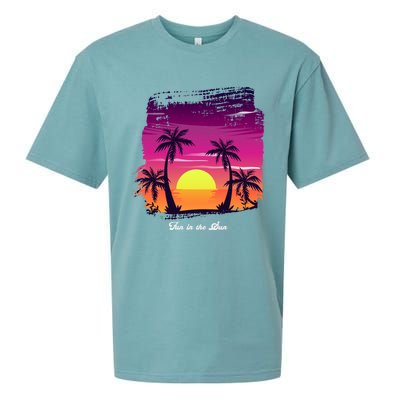 Vintage Sunset Fun In The Sun Summer Beach Funny Gift Sueded Cloud Jersey T-Shirt