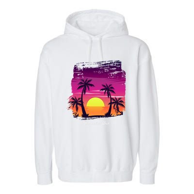 Vintage Sunset Fun In The Sun Summer Beach Funny Gift Garment-Dyed Fleece Hoodie