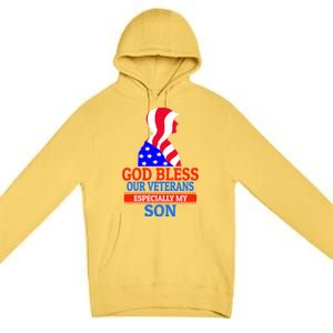 Veteran Son For Proud Dad Mom Mother Father Cool Gift Premium Pullover Hoodie