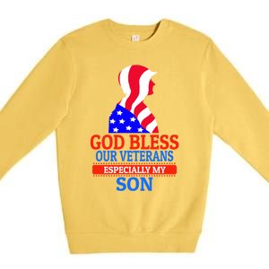 Veteran Son For Proud Dad Mom Mother Father Cool Gift Premium Crewneck Sweatshirt