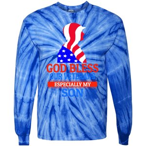 Veteran Son For Proud Dad Mom Mother Father Cool Gift Tie-Dye Long Sleeve Shirt