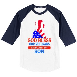 Veteran Son For Proud Dad Mom Mother Father Cool Gift Baseball Sleeve Shirt