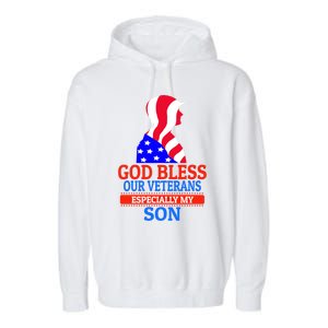 Veteran Son For Proud Dad Mom Mother Father Cool Gift Garment-Dyed Fleece Hoodie