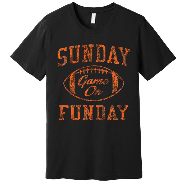 Vintage Sunday Funday Cleveland Football Retro Premium T-Shirt