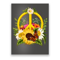 Vintage Sunflower Floral Butterfly Ladybug Peace Sign Poster