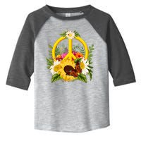 Vintage Sunflower Floral Butterfly Ladybug Peace Sign Toddler Fine Jersey T-Shirt