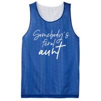 Vintage Somebodys Feral Aunt Funny Mothers Day Mom Mama Cool Gift Mesh Reversible Basketball Jersey Tank