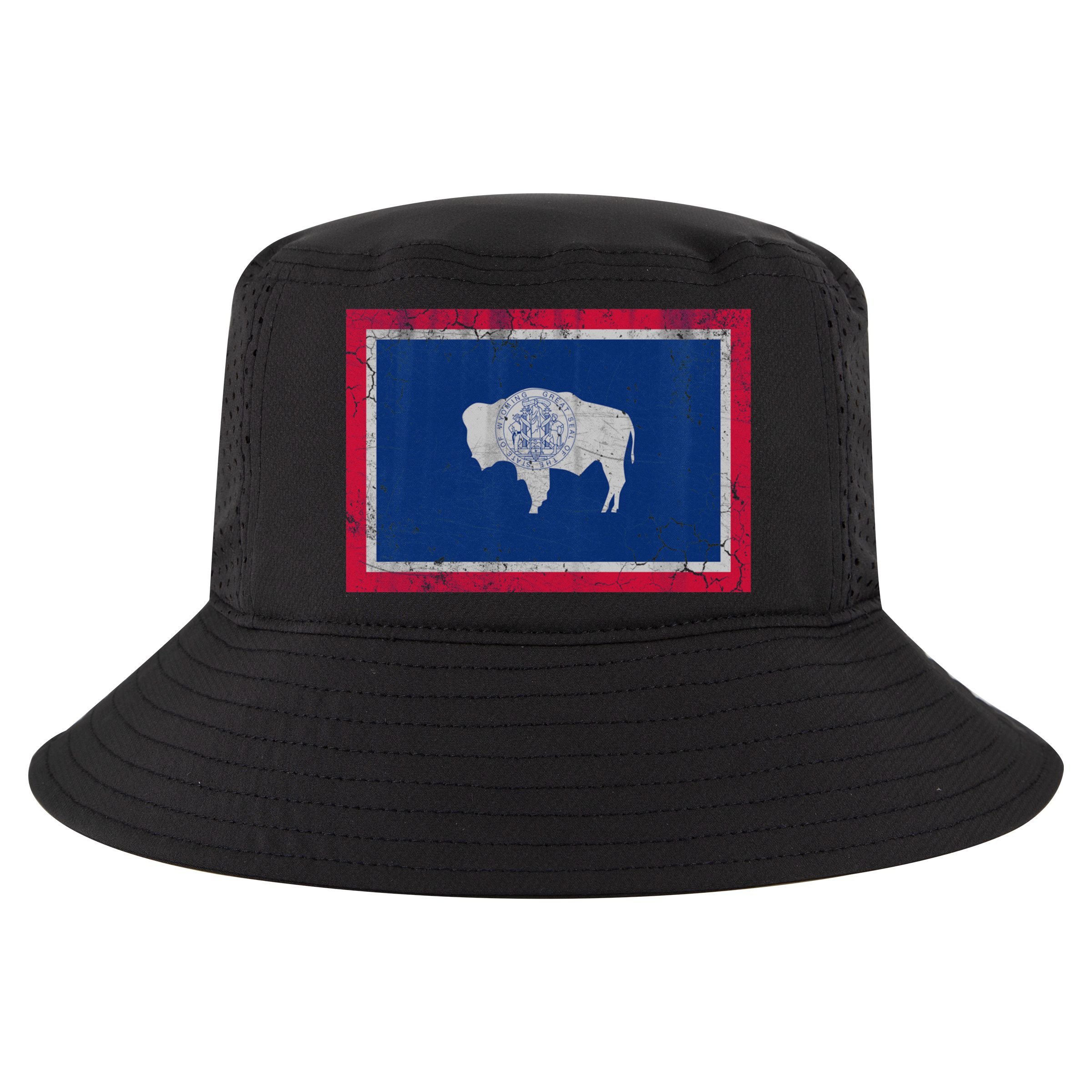 Vintage State Flag Of Wyoming Cool Comfort Performance Bucket Hat