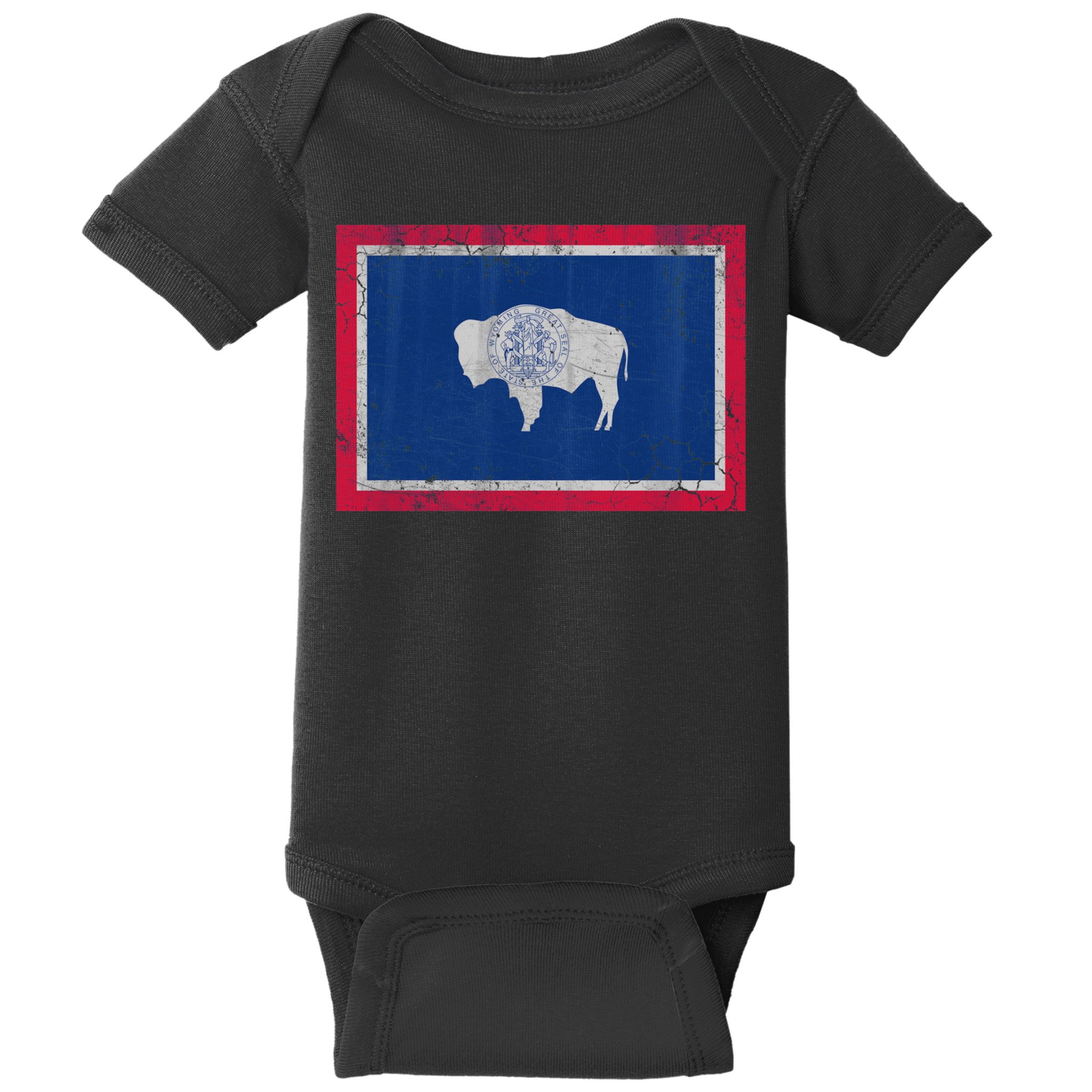 Vintage State Flag Of Wyoming Baby Bodysuit