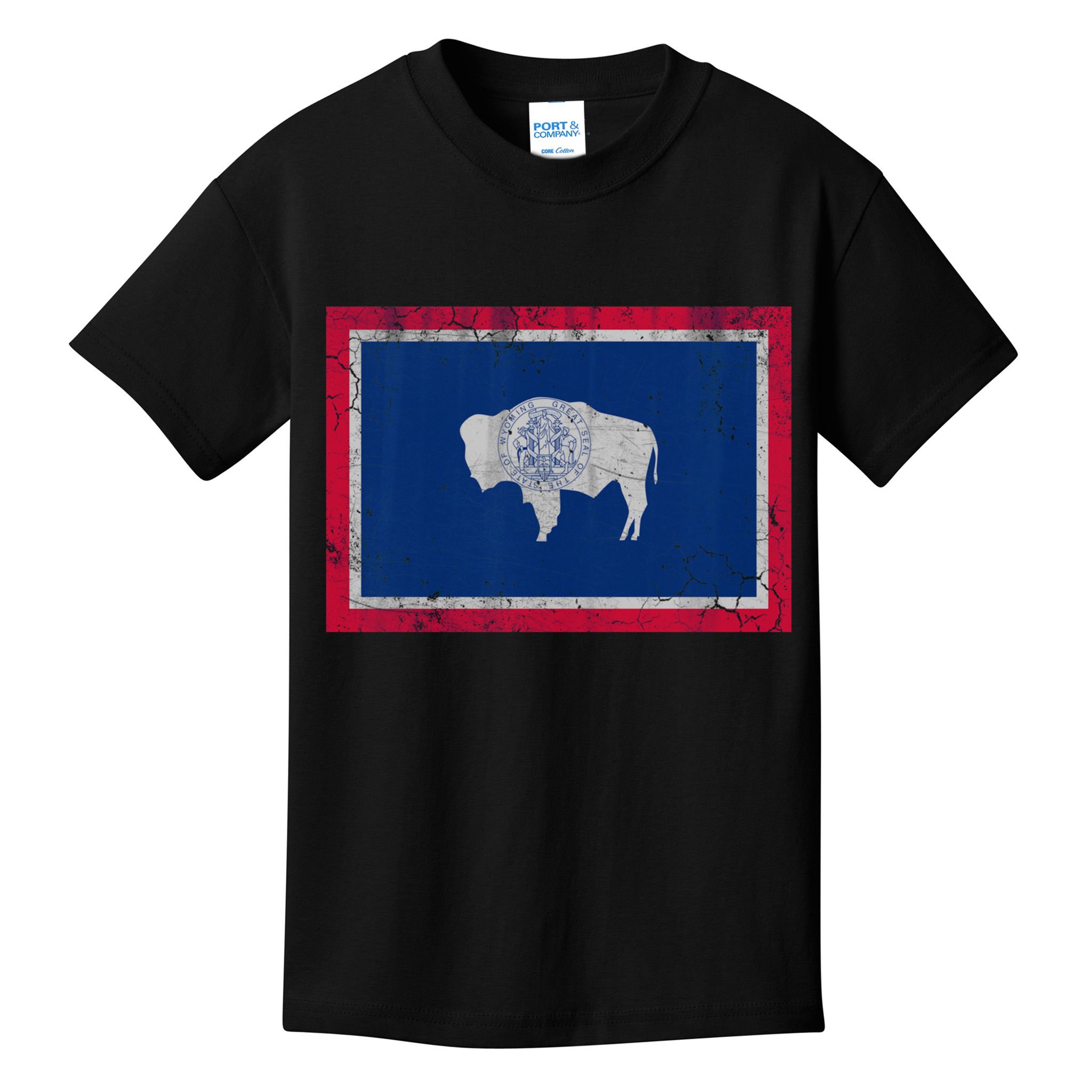 Vintage State Flag Of Wyoming Kids T-Shirt