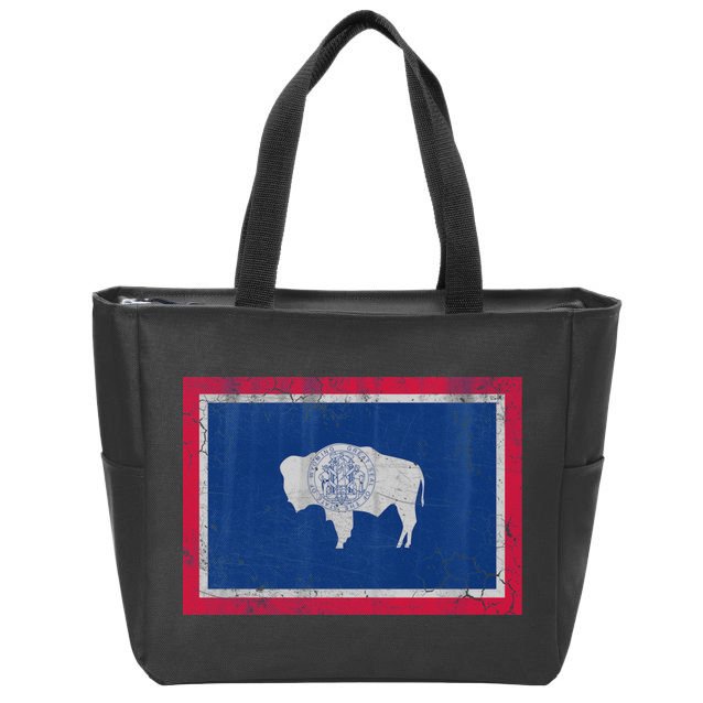 Vintage State Flag Of Wyoming Zip Tote Bag