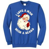 Vintage Santa Fun Retro I Love A With A Beard Christmas Funny Gift Sweatshirt