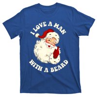 Vintage Santa Fun Retro I Love A With A Beard Christmas Funny Gift T-Shirt