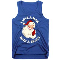 Vintage Santa Fun Retro I Love A With A Beard Christmas Funny Gift Tank Top