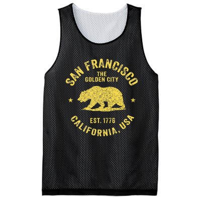 Vintage San Francisco Retro California Bear Travel Souvenir Mesh Reversible Basketball Jersey Tank