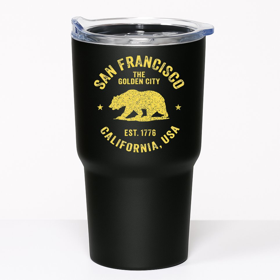 Vintage San Francisco Retro California Bear Travel Souvenir Tumbler