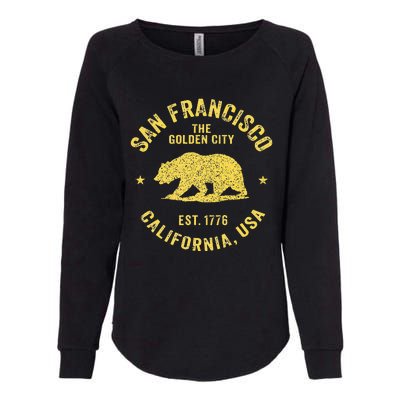 Vintage San Francisco Retro California Bear Travel Souvenir Womens California Wash Sweatshirt