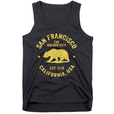 Vintage San Francisco Retro California Bear Travel Souvenir Tank Top