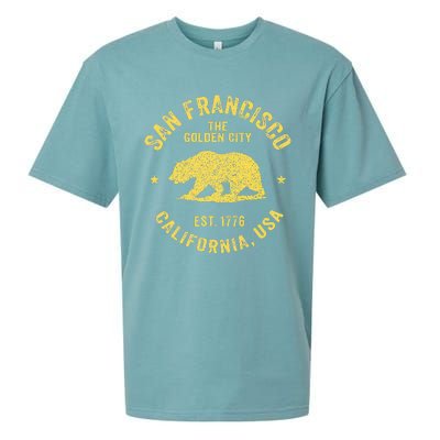 Vintage San Francisco Retro California Bear Travel Souvenir Sueded Cloud Jersey T-Shirt