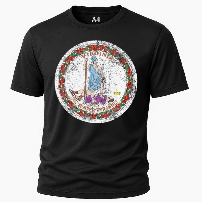 VIRGINIA STATE FLAG SEAL RICHMOND NORFOLK Cooling Performance Crew T-Shirt