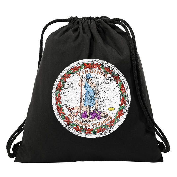 VIRGINIA STATE FLAG SEAL RICHMOND NORFOLK Drawstring Bag