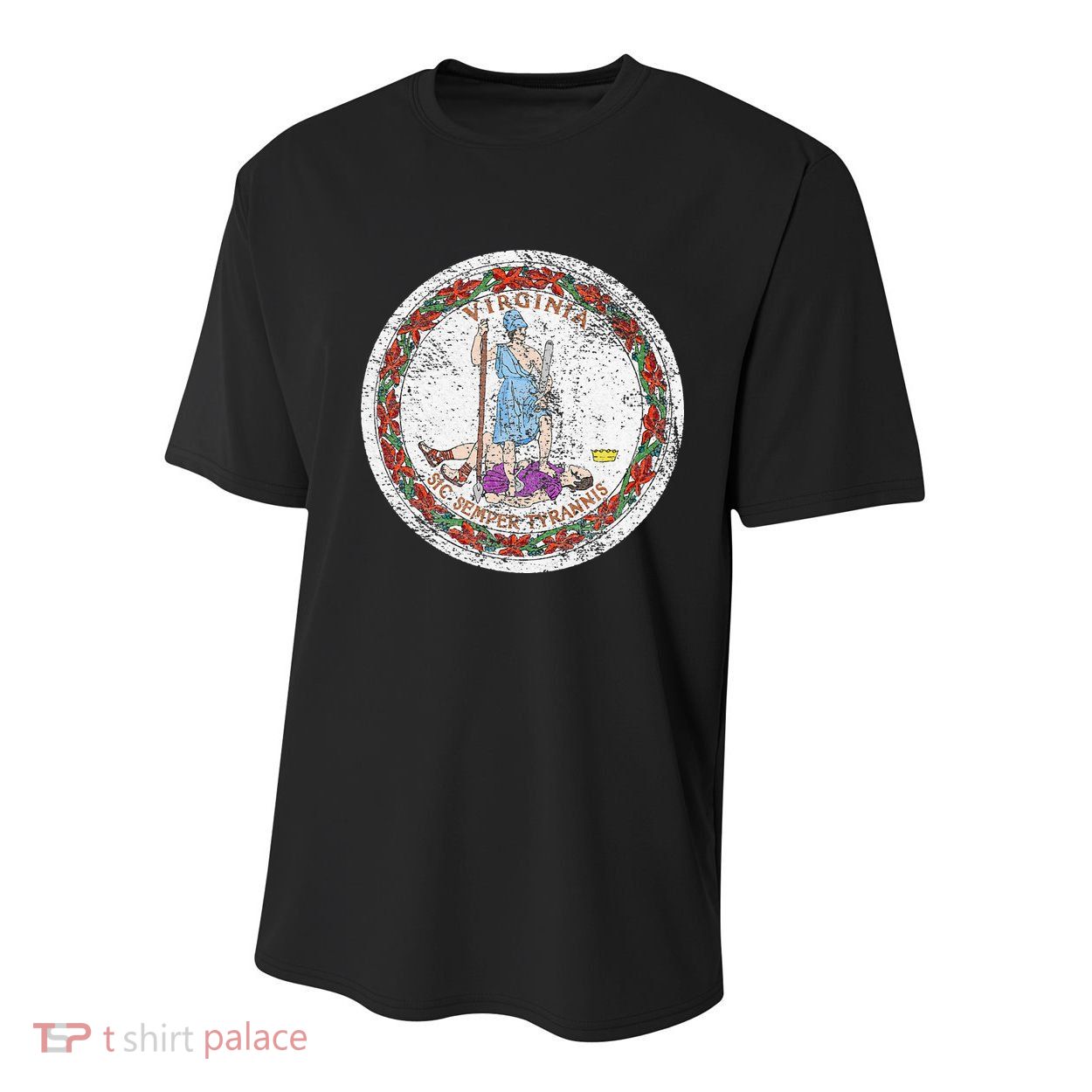 VIRGINIA STATE FLAG SEAL RICHMOND NORFOLK Youth Performance Sprint T-Shirt