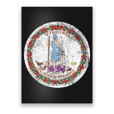 VIRGINIA STATE FLAG SEAL RICHMOND NORFOLK Poster