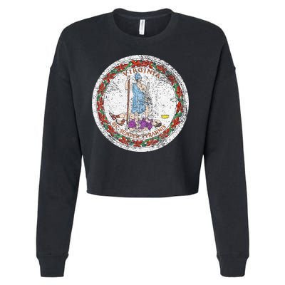 VIRGINIA STATE FLAG SEAL RICHMOND NORFOLK Cropped Pullover Crew