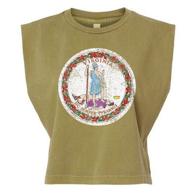 VIRGINIA STATE FLAG SEAL RICHMOND NORFOLK Garment-Dyed Women's Muscle Tee