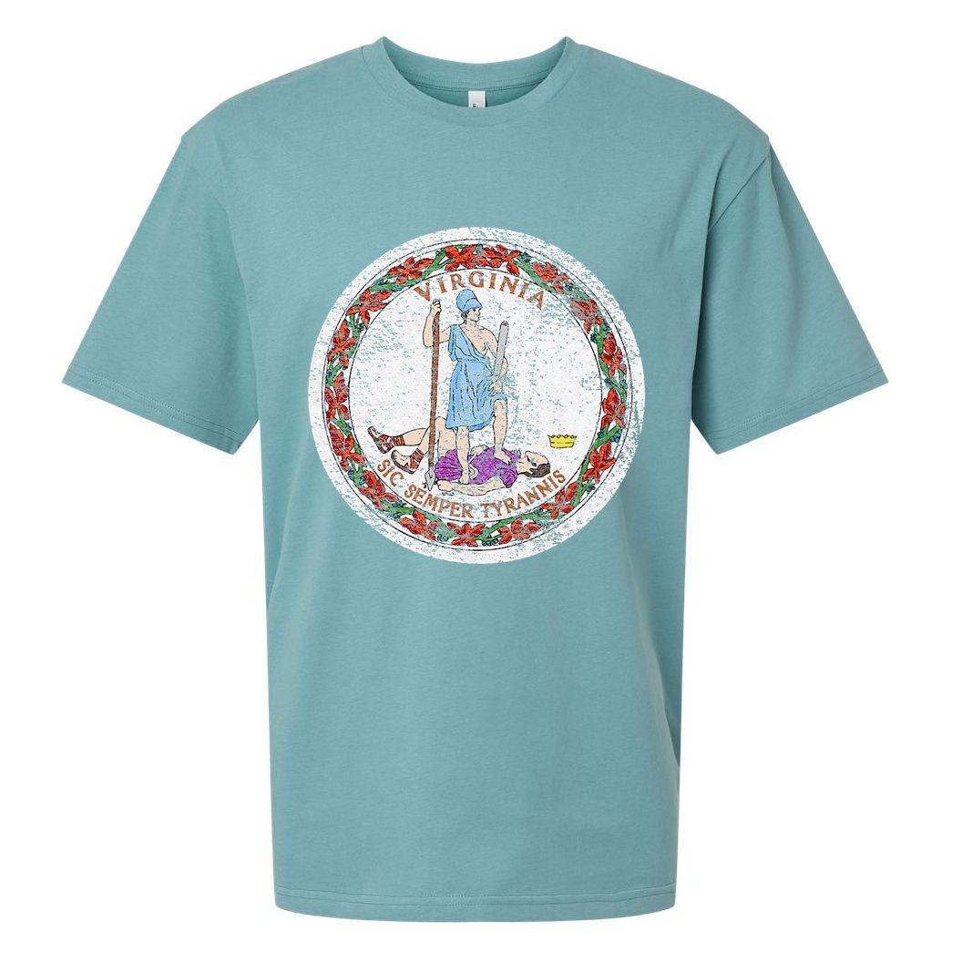 VIRGINIA STATE FLAG SEAL RICHMOND NORFOLK Sueded Cloud Jersey T-Shirt