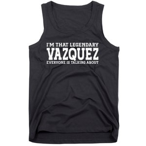 Vazquez Surname Funny Team Family Last Name Vazquez Tank Top