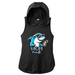 Vacation Summer Funny Shark Sunglasses Family Vacay Mode Cool Gift Ladies PosiCharge Tri-Blend Wicking Draft Hoodie Tank