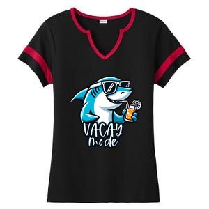 Vacation Summer Funny Shark Sunglasses Family Vacay Mode Cool Gift Ladies Halftime Notch Neck Tee