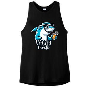 Vacation Summer Funny Shark Sunglasses Family Vacay Mode Cool Gift Ladies PosiCharge Tri-Blend Wicking Tank