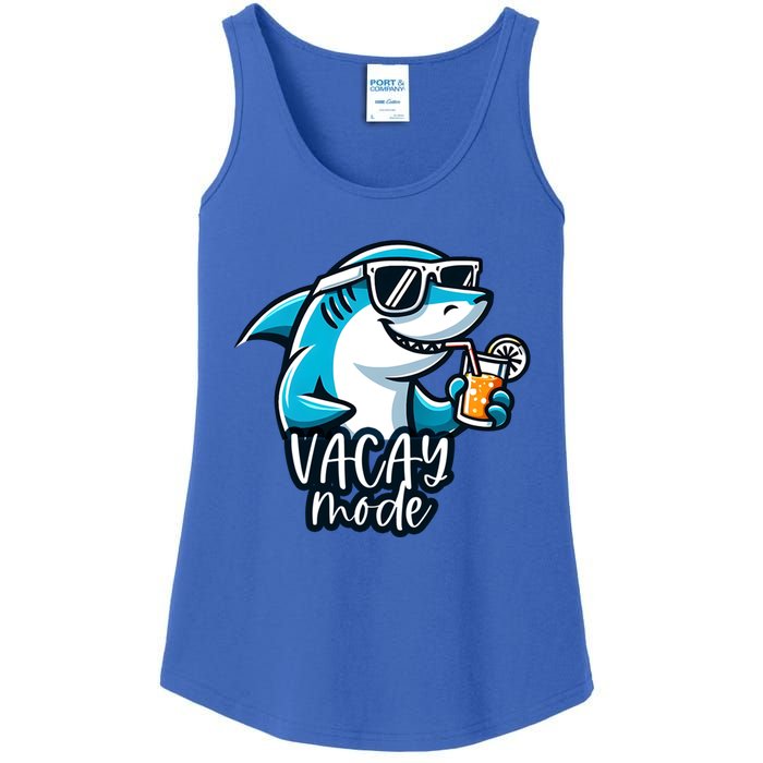 Vacation Summer Funny Shark Sunglasses Family Vacay Mode Cool Gift Ladies Essential Tank