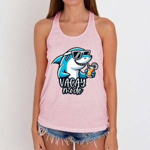 Vacation Summer Funny Shark Sunglasses Family Vacay Mode Cool Gift Women's Knotted Racerback Tank