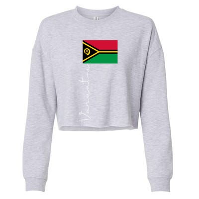 Vanuatu Signature Flag Pole Patriotic Gift Cropped Pullover Crew