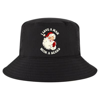 Vintage Santa Fun Retro I Love A Man With A Beard Christmas Cool Comfort Performance Bucket Hat